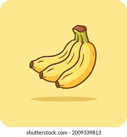 Bananas bunch yellow color, vector design and isolated background.