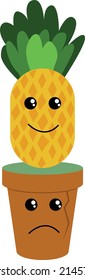 Bananas cartoon vector and vase