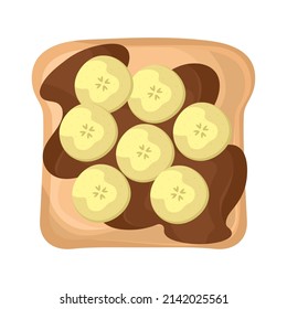 bananas and chocolate toast over white