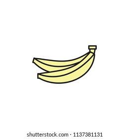 bananas colored outline icon. Element of food icon for mobile concept and web apps. Thin line bananas icon can be used for web and mobile on white background