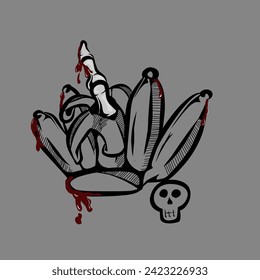 Bananas containing skull fingers scare everyone