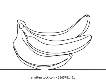 Bananas. Continuous line
