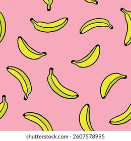 Bananas Decorative seamless pattern. Repeating background. Tileable wallpaper print.