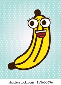 bananas design over dotted background vector illustration