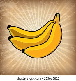 bananas design over grunge background vector illustration