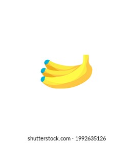 Icono plano del plátano aislado en fondo blanco