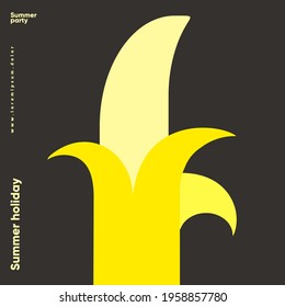 Bananas Flat vector illustration.background patterns on the theme of summer, vacation, weekend, beach. Perfect background for posters, cover art, flyer, banner.