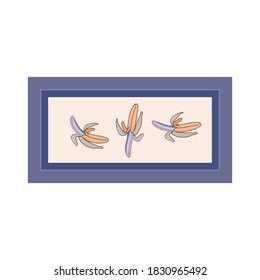 bananas are in the frame.three open ripe bananas.for interior decoration of cafes,kitchens ,restaurants.vector illustration.
