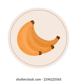 bananas fruit icon isolated flat