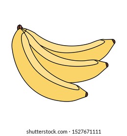 bananas fruit icon over white background, colorful flat design. vector illustration