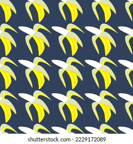 Bananas fruity vector seamless pattern