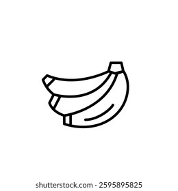Bananas. Groceries, healthy food, vegetarian and vegan. Dieting and shopping. Pixel perfect, editable stroke vector icon