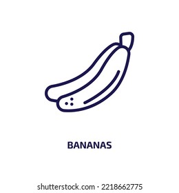 bananas icon from food collection. Thin linear bananas, banana, nutrition outline icon isolated on white background. Line vector bananas sign, symbol for web and mobile