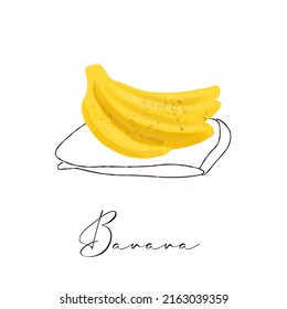 Bananas illustration  on white background