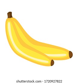 Bananas isolated on white background. Bananas flat icon.