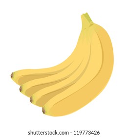Bananas isolated on white. Vector design.