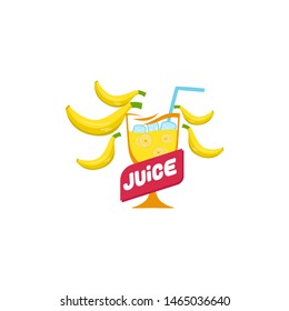 Bananas Juice Logo Vector Template