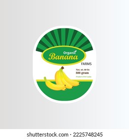 Bananas label on white, Vector design template.  