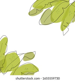 Bananas leaves background vector illustration 