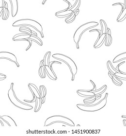 Bananas Line Art Seamless Pattern Isolated Stock Vector (Royalty Free ...