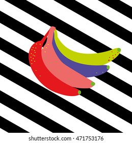 bananas lines vector illustration