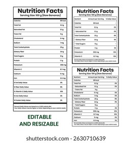 bananas nutrition facts, Black bananas nutrition information