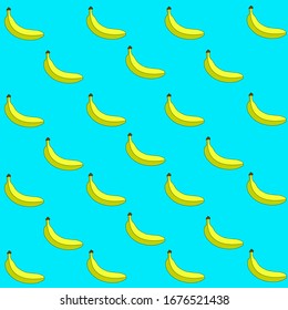 Bananas on a blue background. Yellow bananas.