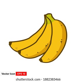 Plátanos de fondo blanco, fruta. Comida. Ilustración del vector
