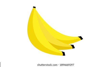 Bananen auf weißem Hintergrund, Früchte. Essen. Vektorgrafik