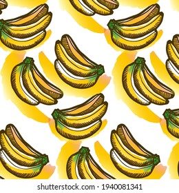 Bananas on a white background. Pattern
