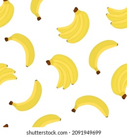 Bananas on white background seamless pattern
