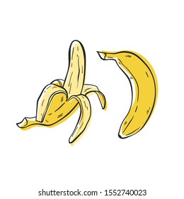 
Bananas on a white background. Vector illustration.