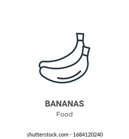 Bananas outline vector icon. Thin line black bananas icon, flat vector simple element illustration from editable food concept isolated stroke on white background