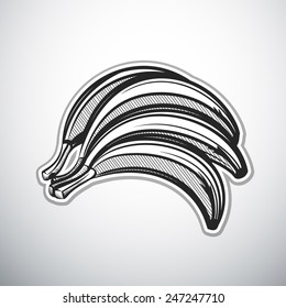 bananas outline vector illustration