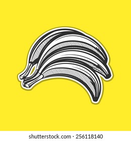 bananas outline vector illustration