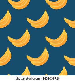 Bananas pattern vector illustration. Juicy yellow bright banana design template. Fruit background. Vector EPS 10. 