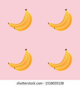 Bananas pattern vector illustration. Juicy yellow bright banana design template. Fruit background. Vector EPS 10. 
