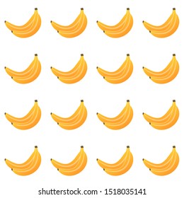 Bananas pattern vector illustration. Juicy yellow bright banana design template. Fruit background. Vector EPS 10. 