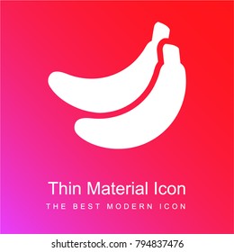 Bananas red and pink gradient material white icon minimal design