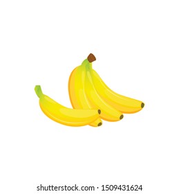 Bananas .Ripe yellow bananas on a white background. Vector illustration.