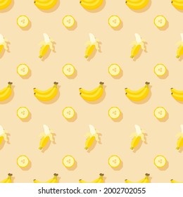 Bananas seamless pattern. Exotic background. Vector illustration.