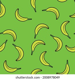 Patrón de plátanos sin fisuras en un fondo verde. Textil. Imprimir para imprimir.
