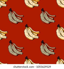 Bananas seamless pattern. Original design for print or digital media.