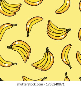 Bananas Seamless Pattern. Swatch Included