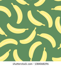 Bananas seamless pattern for textile, home decor, fashion, fabric, wallpaper, poster design, wrapping paper, print on textile and covers. Vector.