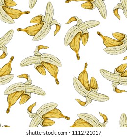 Bananas seamless pattern, vector