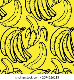 Bananas seamless pattern. Vector illustration