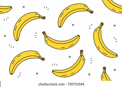 Bananas seamless pattern. Vector illustration