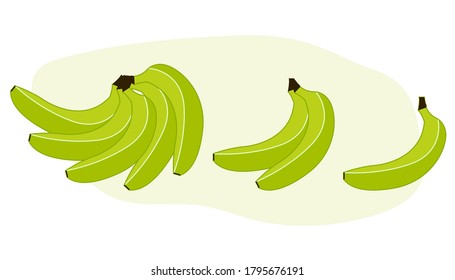 Bananas set on white background vector illustration cartoon flat design modern style