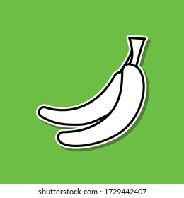 Icono de pegatina de plátanos. Línea delgada simple, contorno vector de los íconos de alimentos y bebidas para ui y ux, sitio web o aplicación móvil